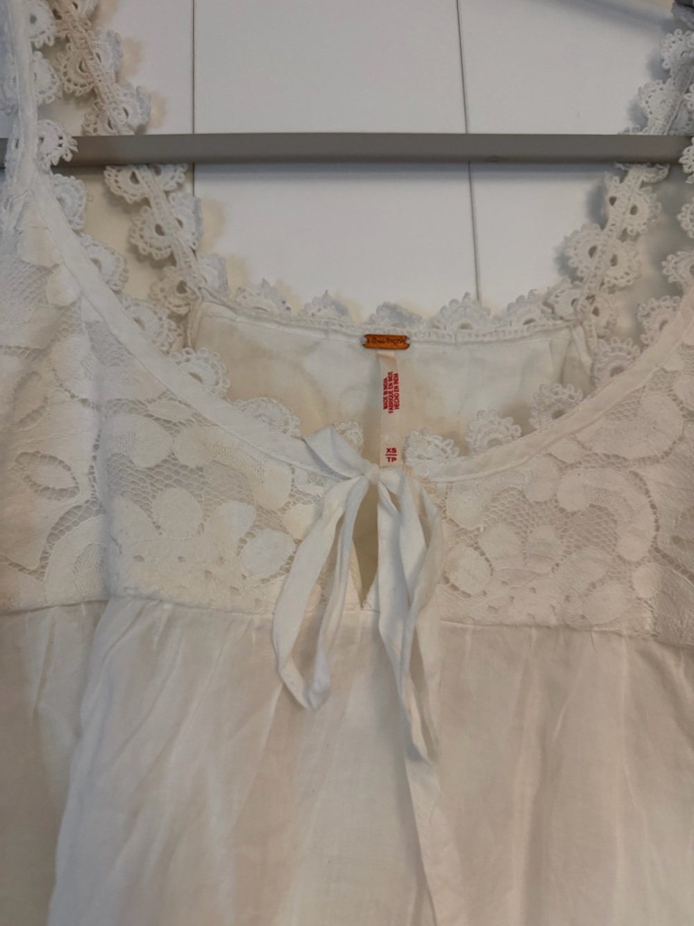 NWOT Free People Stevie Lace Tank XS ivory - Picture 5 of 6